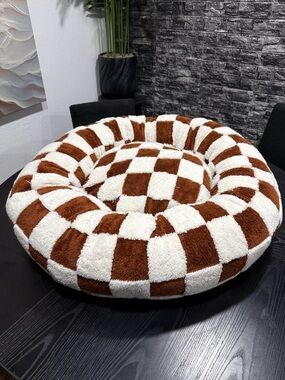BEDSURE MEDIUM SIZE BROWN CHECKERS PET BED 😍❗️🐾🤎